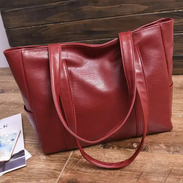 New Fashion Large capacity Pu Shoulder Bag Red - Shop at LoveMi