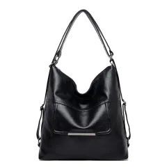 Retro Large Capacity Single Shoulder Messenger Backpack - Black - View 1