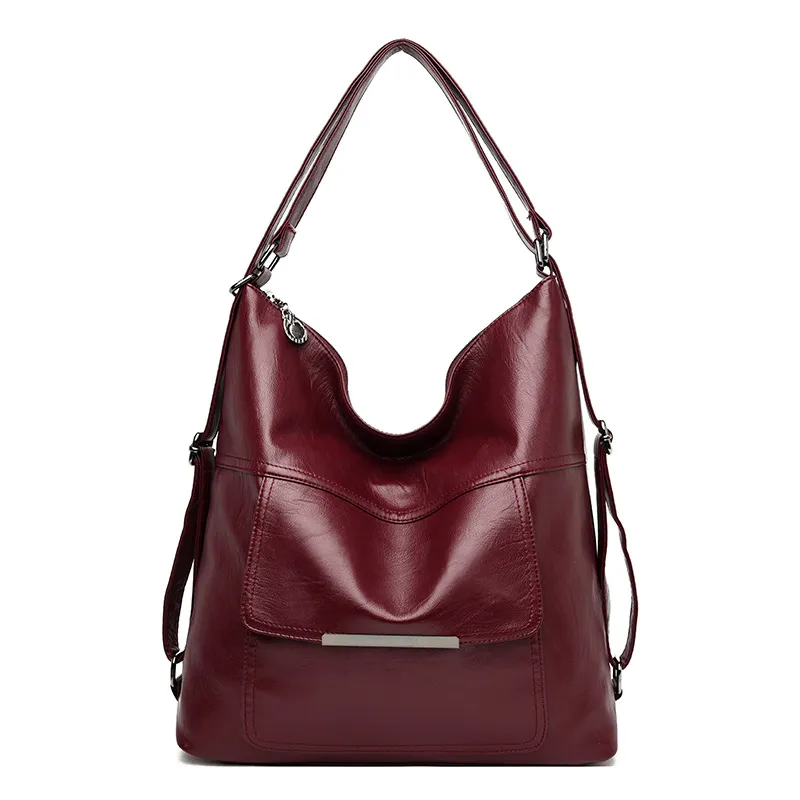 Retro Large Capacity Single Shoulder Messenger Backpack - Red