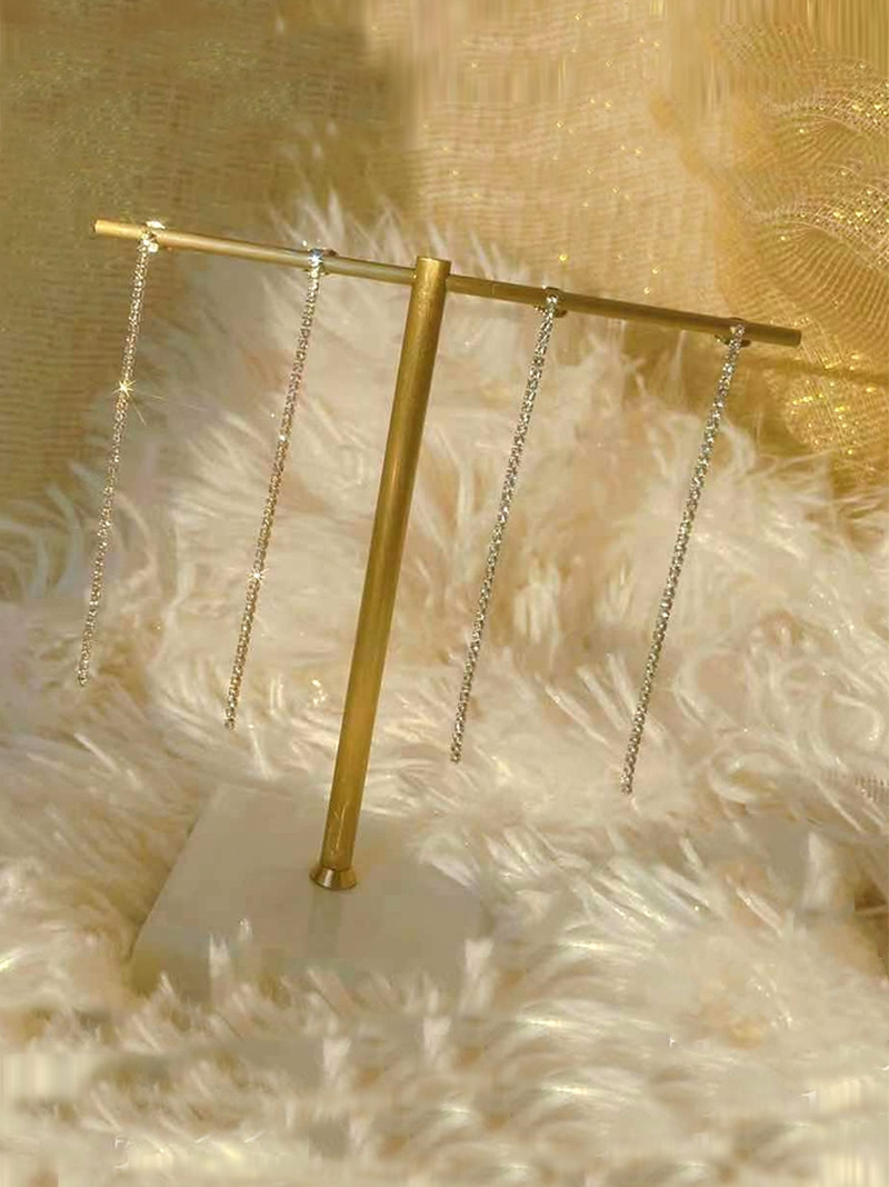 Crystal Long Temperament Earrings Women's New Earrings Ear Line Trend