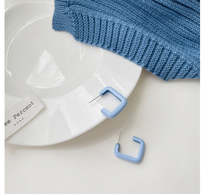 Blue Butterfly Flower Bunny Earrings