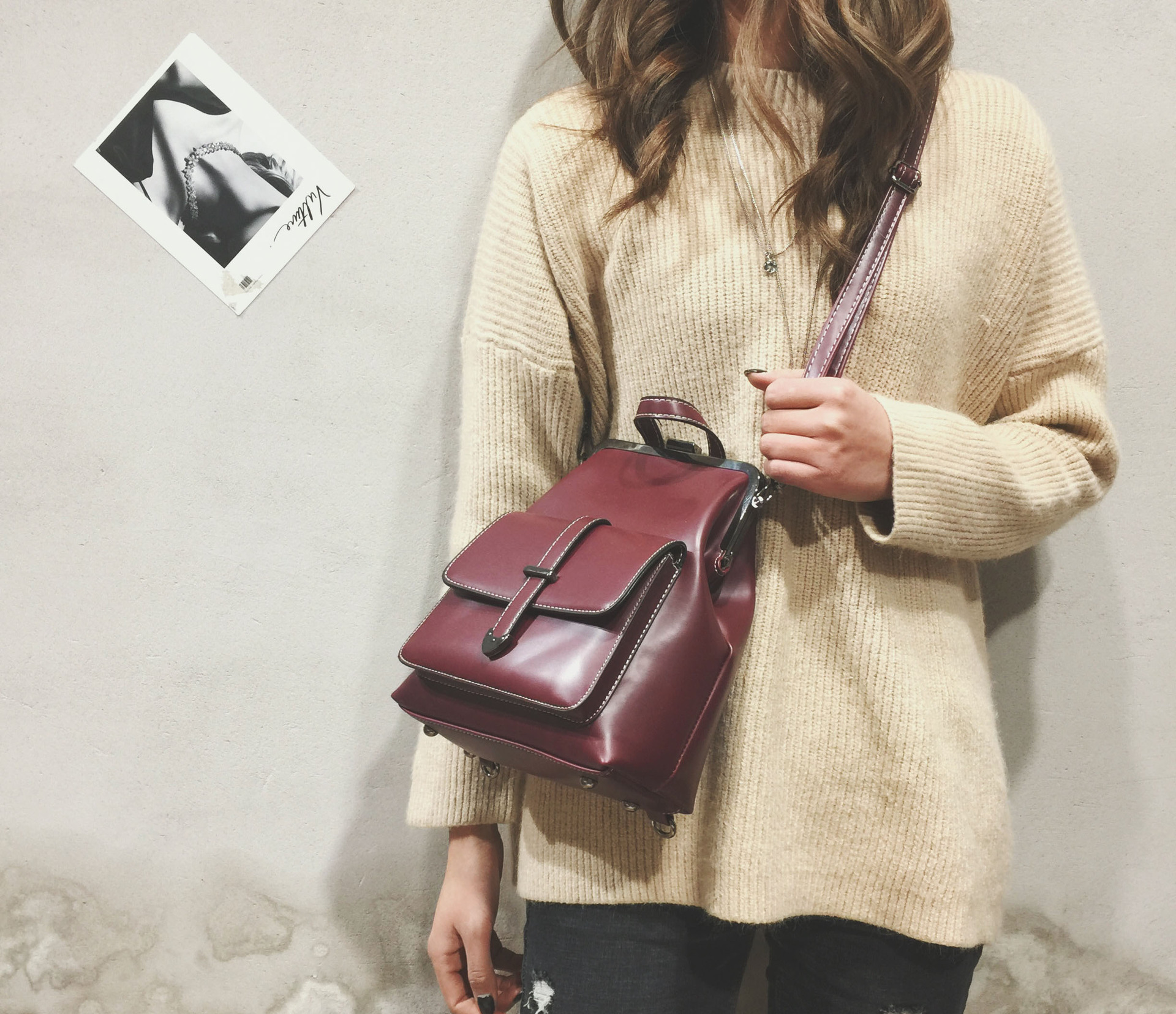 Backpack Women's Campus Multi use Small Backpack School Bag Red - Shop at LoveMi