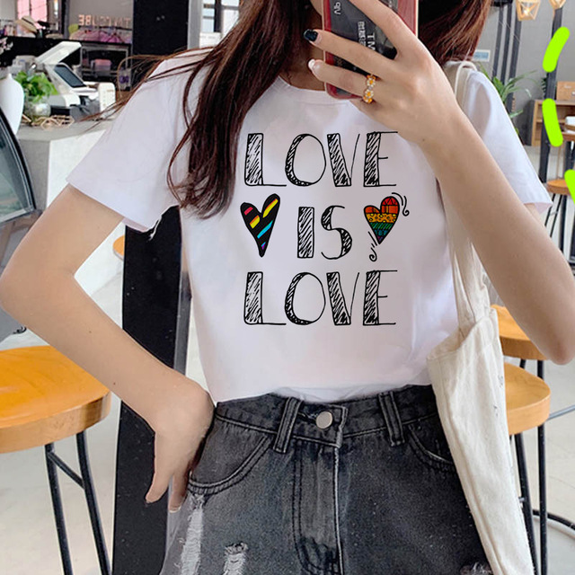 Title 6, Cartoon Rainbow Letter Print Short Sleeve