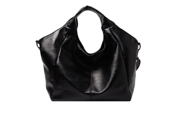 Soft Leather Large Capacity Bag Women's Shoulder Messenger Bag Black - Shop at LoveMi