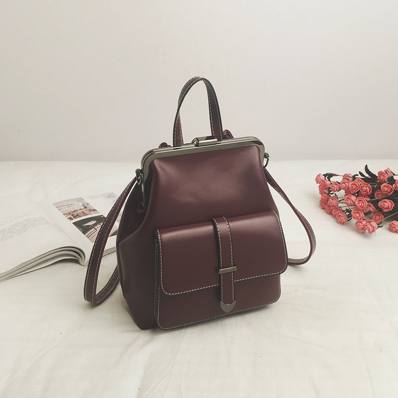 Simple Korean Casual Retro Backpack Red - Shop at LoveMi