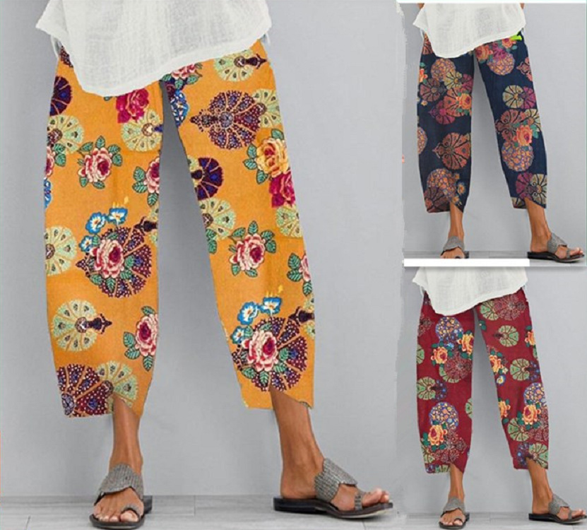Women's Printed Casual Elastic Women's Trousers thumbnail 4