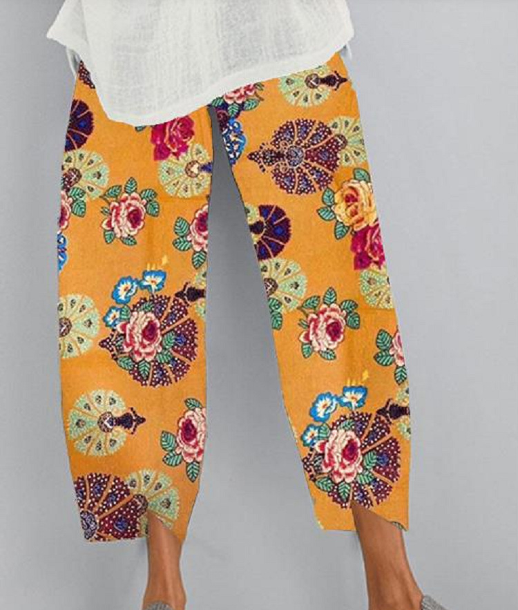 Women's Printed Casual Elastic Women's Trousers thumbnail 3