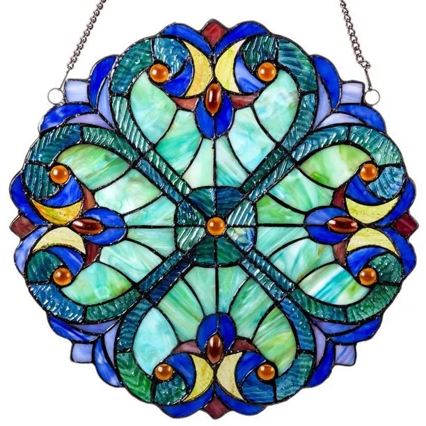 Lovely Heart Converge Stained Glass Window Hangings Suncatcher Garden Decoration Gift for Lover Mom Friends 25cm - Shop at LoveMi