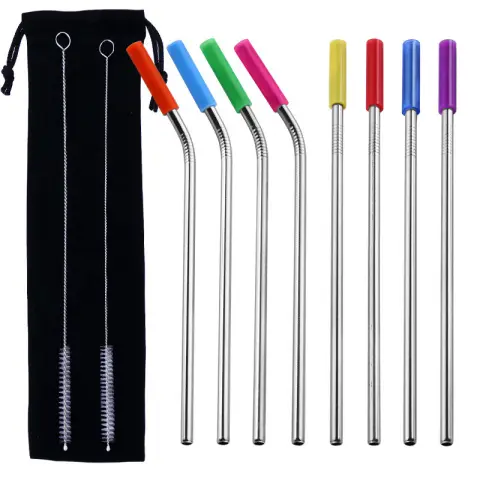 Straw Silicone Cover Food Grade Stainless Steel