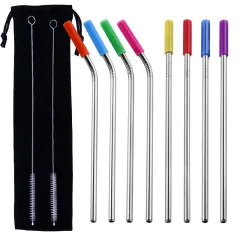 Straw Silicone Cover Food Grade Stainless Steel Straw - 266Straw Set - View 1