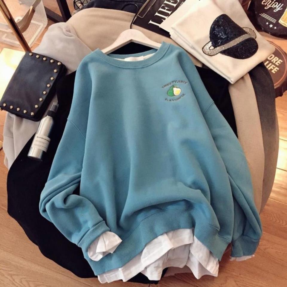 Plus Fleece Thickened Student Big Season Fake Two Sweaters