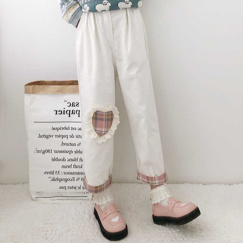 Title 5, Japanese College Style Casual Corduroy Wide-Leg...