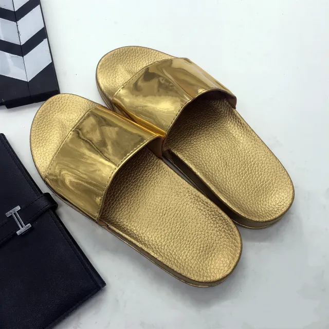 New Style Bright Casual Fashion Non Slip Slip On Flat bottomed Comfortable Women's Shoes Gold - Shop at LoveMi