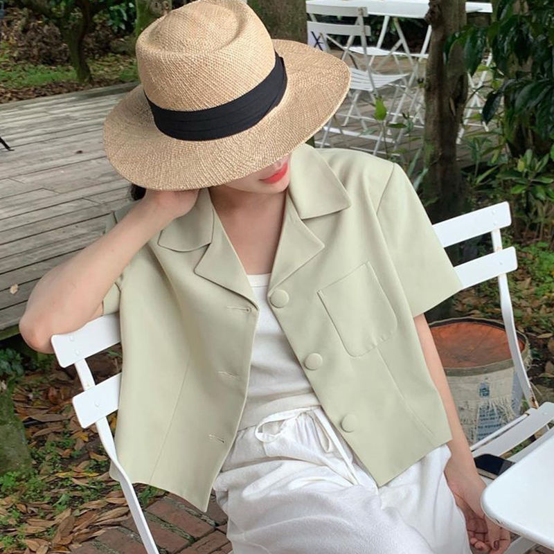 Three Button Loose Short Suit Jacket