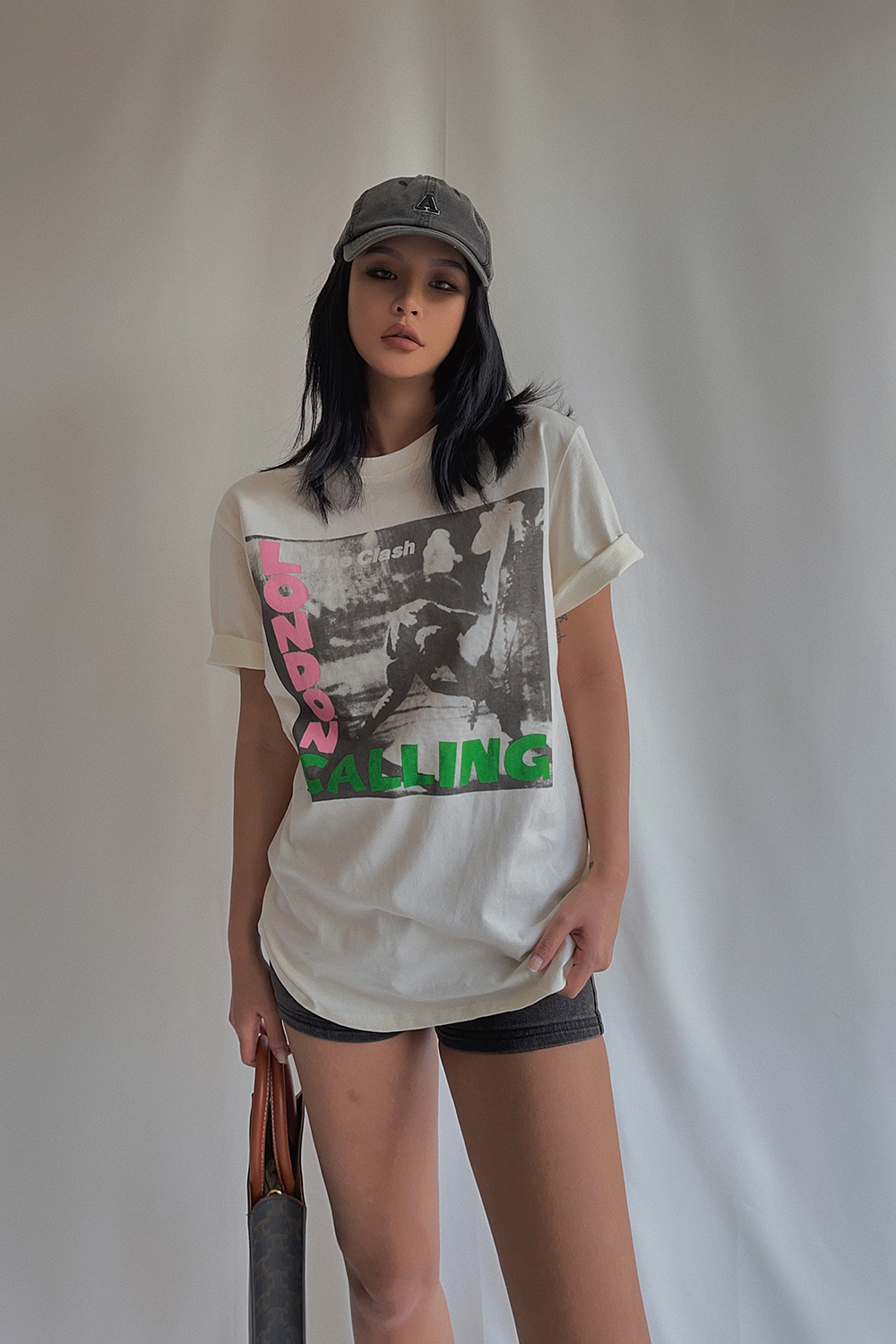 Title 1, Washed Cotton Loose T-shirt Punk Rock Top