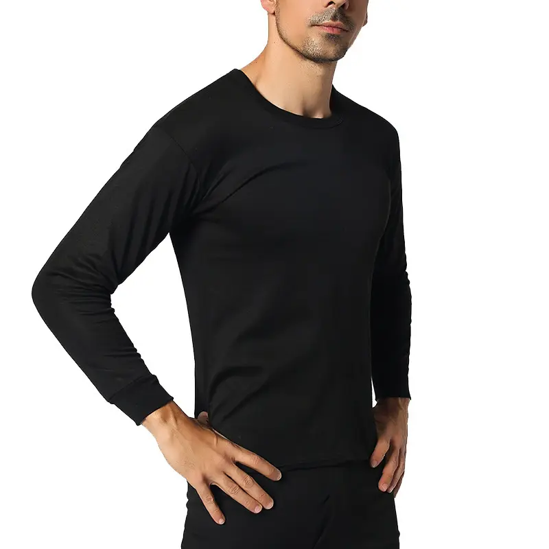Thermal Underwear Suit Men's Round Neck Polyester