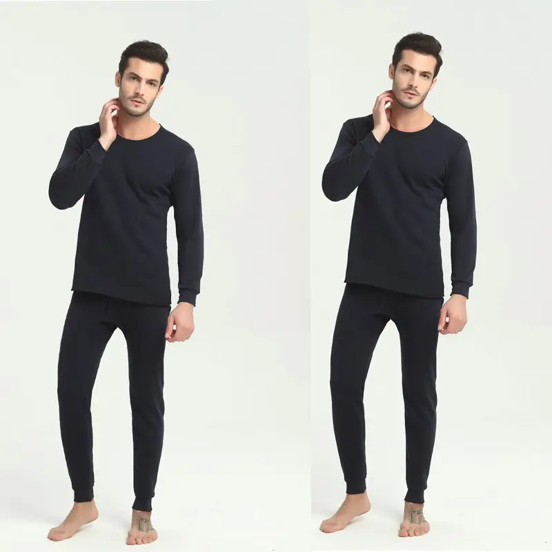 Thermal Underwear Suit Men's Round Neck Polyester