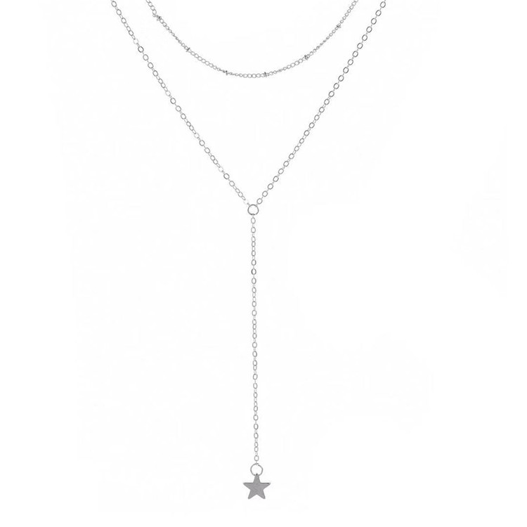 Cross-border Jewelry Geometric Tassel Long Sweater Chain AliExpress Fashion Simple Five-pointed Star Necklace For Ladies