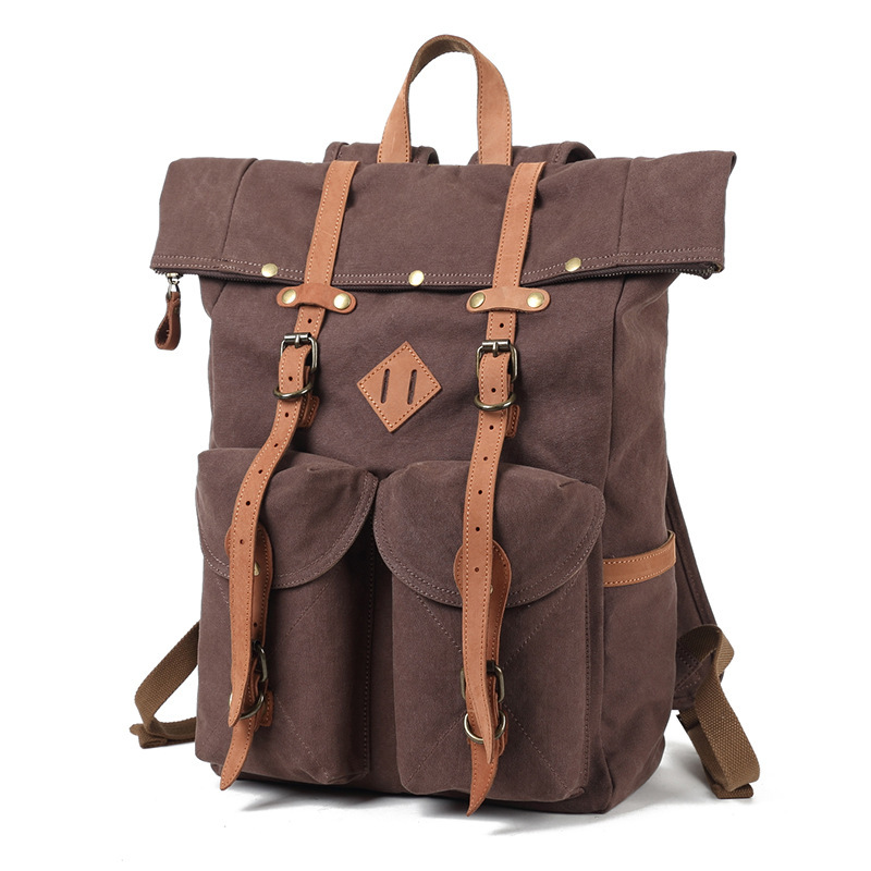 Wax Oil Canvas Backpack Oil Wax Backpack Retro Travel Bag Waterproof Canvas Backpack Travel Backpack Customization