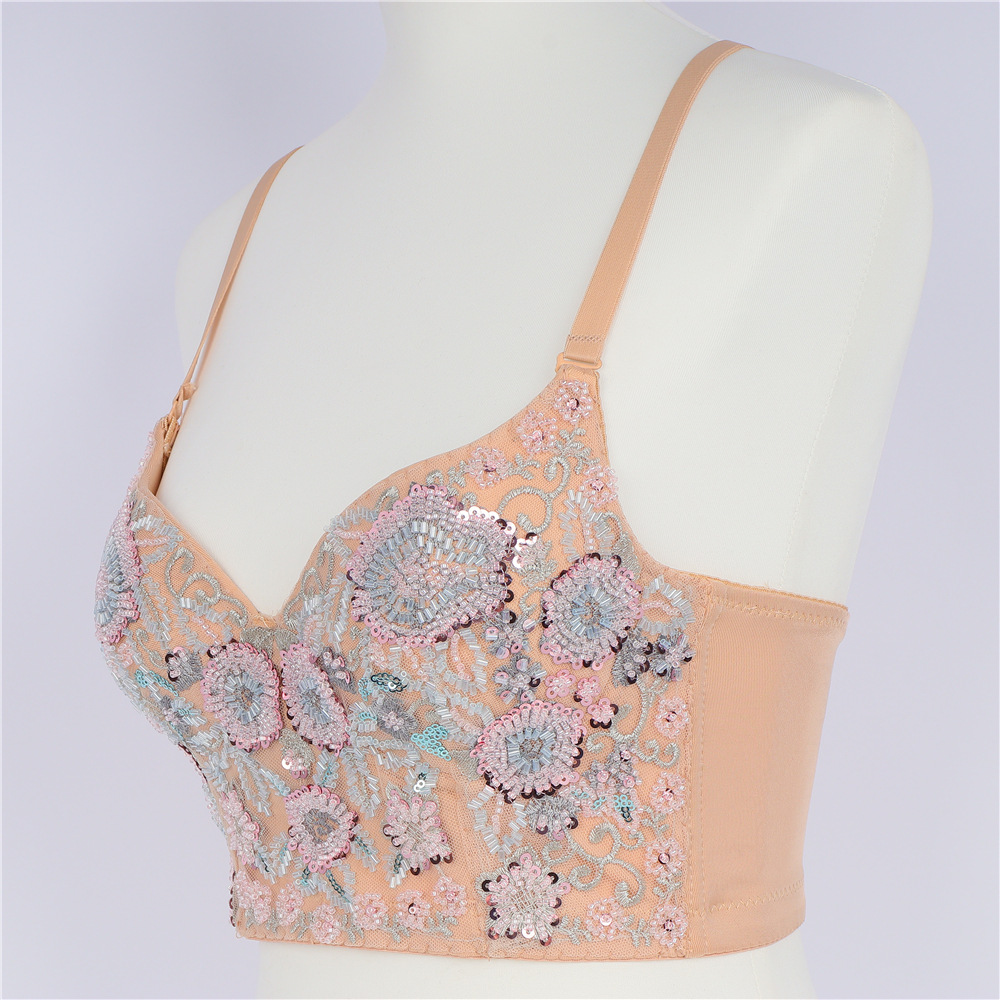 Title 2, Camisole Curta Halter Feminina Floral Bordada