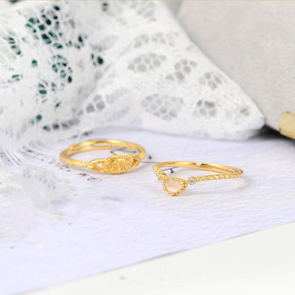 Women's Natural Blue Moonstone  Ring