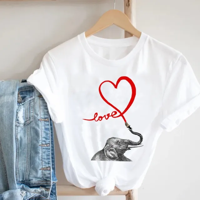 Butterfly Love Heart Shape Print Short Sleeve H - Shop at LoveMi
