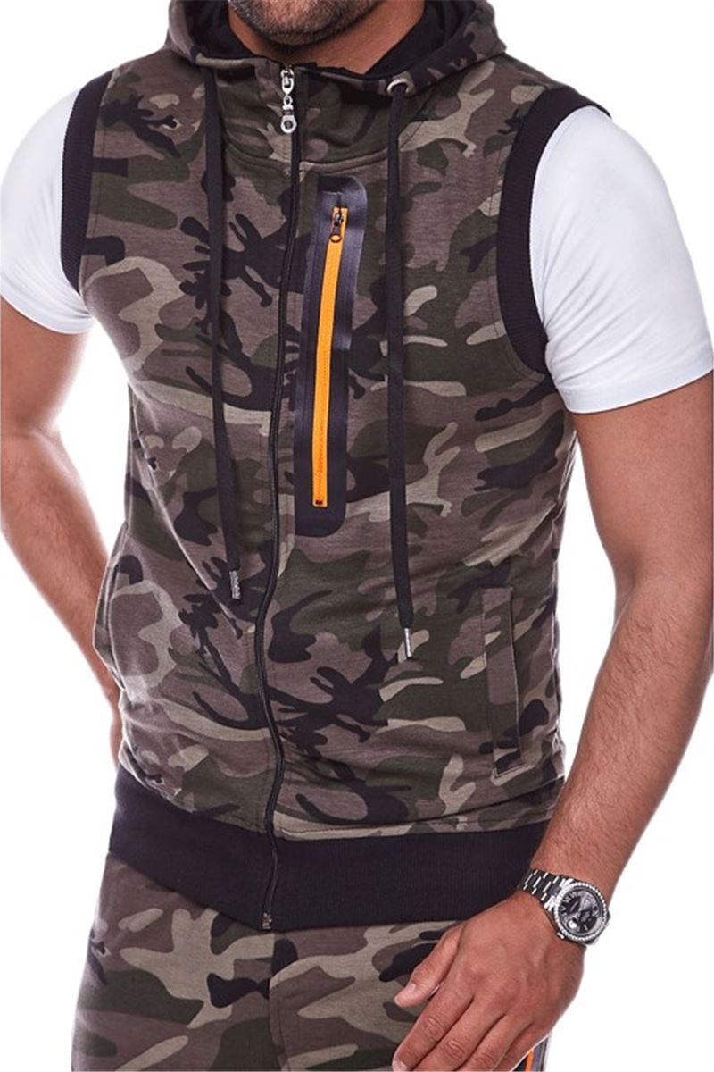Autumn New Casual Fashion Slim Sleeveless Hooded Men