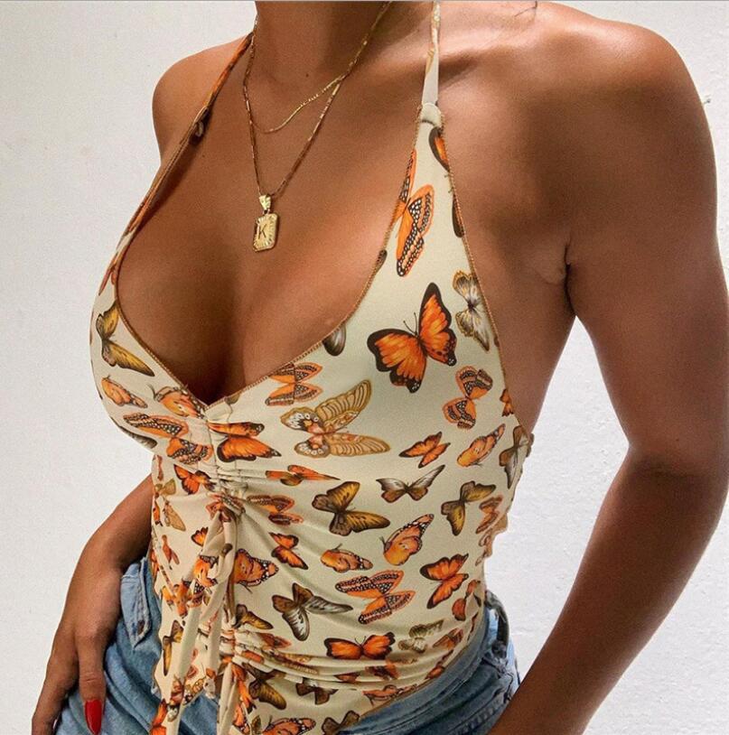 Summer Ladies Halter Halter Sexy Low-cut Slim-fit Tank Top