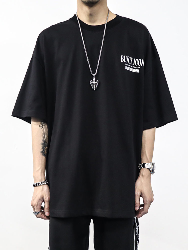 Title 2, Dark Vibe Style Trendy Short Sleeve