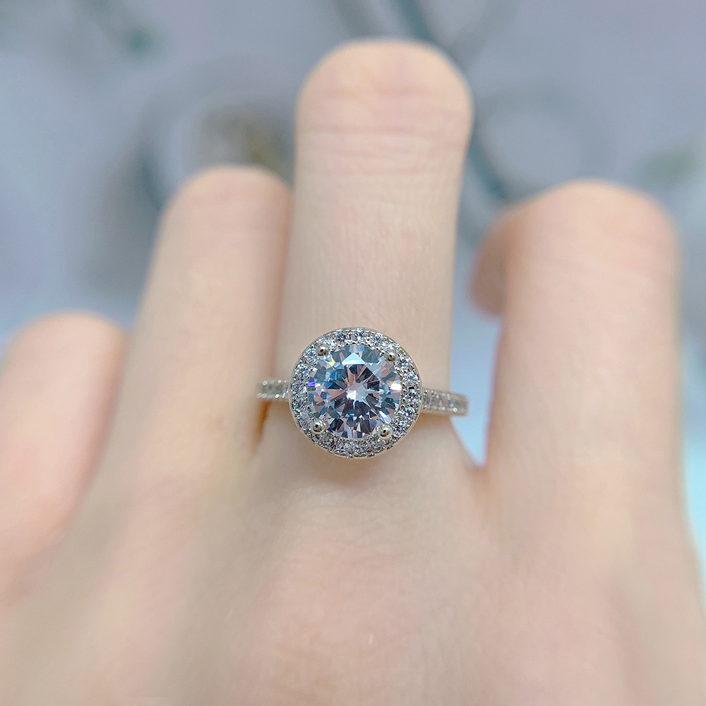 Micro Inlaid AAA Zircon White Gold Diamond Ring — foto 5