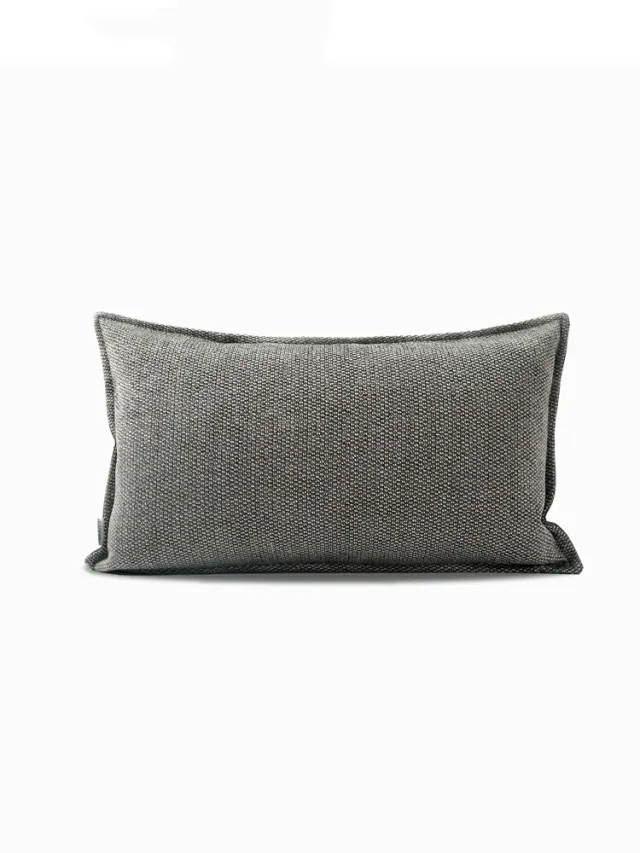 Modern And Simple Dark Gray Pillow With Cotton And Linen Pillow Sofa Pillow Model Room Villa Square Pillow Cotton And Linen - Shop at LoveMi