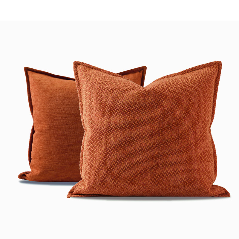 Orange red square pillow