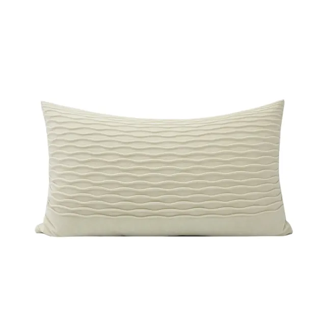 New Beige Wave Pattern Pillows Nordic Modern Minimalist Model Room Sales Office Waist Pillow White - Shop at LoveMi