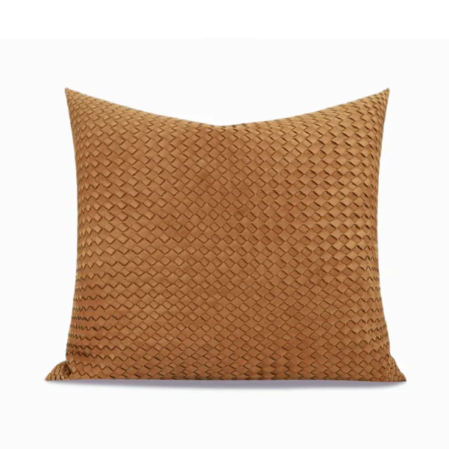Wabi Wind Orange Coffee Color Frosted Leather Hand woven By Bag Model Room Sales Prescription Pillow Orange Coffee - Shop at LoveMi