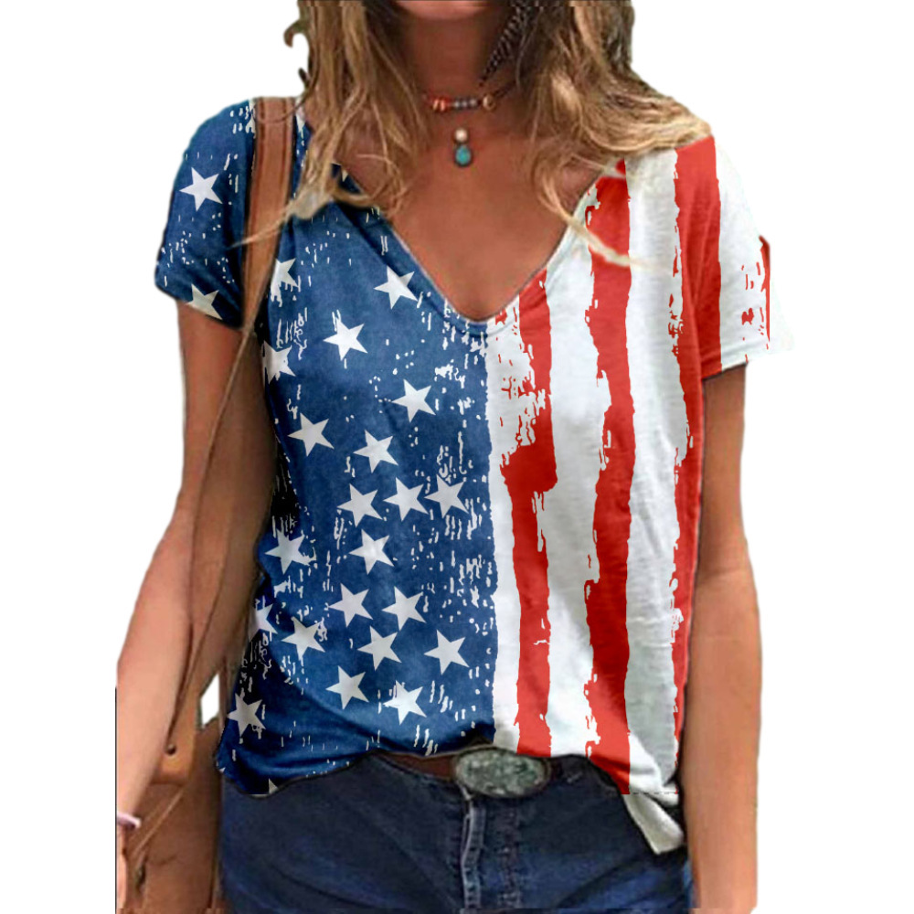 Title 6, National Flag Independence Day FlagV-neck Short...