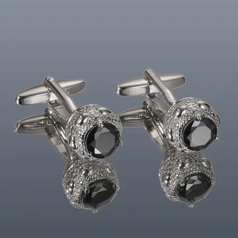Men's Cufflinks Round Copper Shirt Sleeve Nails with Zircon
