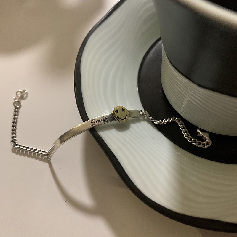 Sterling Silver Smiley Bracelet Cold Wind Bracelet