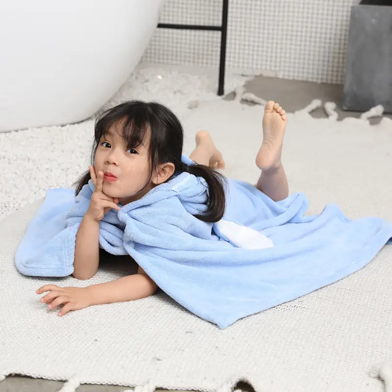Children's Bathrobe, Coral Fleece Hooded Cloak, Air-conditioning