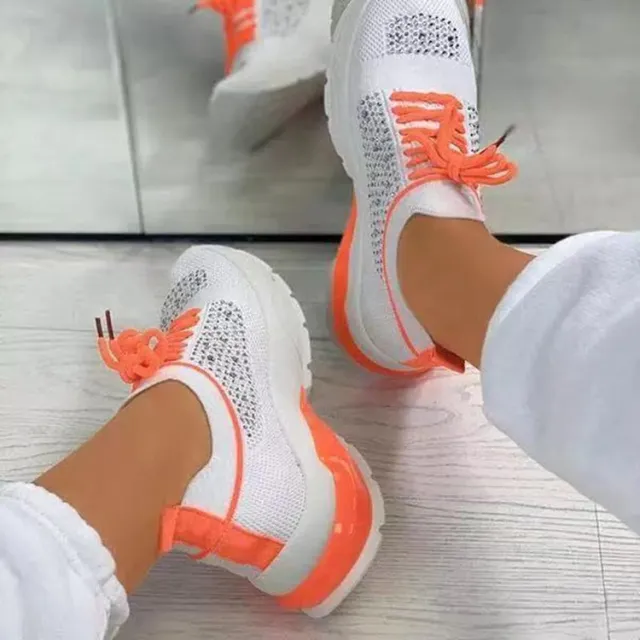 New Summer Mesh Breathable Casual Large Size Sneakers Orange - Shop at LoveMi