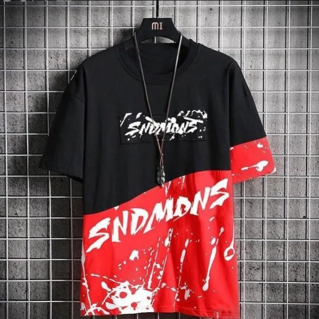 Men's Short sleeved Shirt Korean Style Hooded Half sleeved Sweater Hip hop Couple Top Clothes C M - Shop at LoveMi