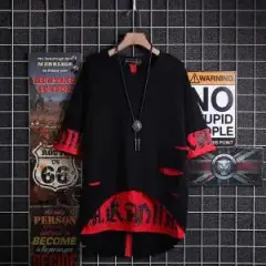Men's Short-sleeved Shirt Korean Style Hooded Half-sleeved Sweater Hip-hop Couple Top Clothes - View 1