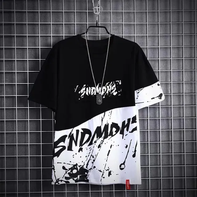 Men's Short sleeved Shirt Korean Style Hooded Half sleeved Sweater Hip hop Couple Top Clothes F S - Shop at LoveMi