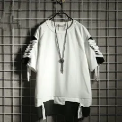 Men's Short-sleeved Shirt Korean Style Hooded Half-sleeved Sweater Hip-hop Couple Top Clothes - G - View 1