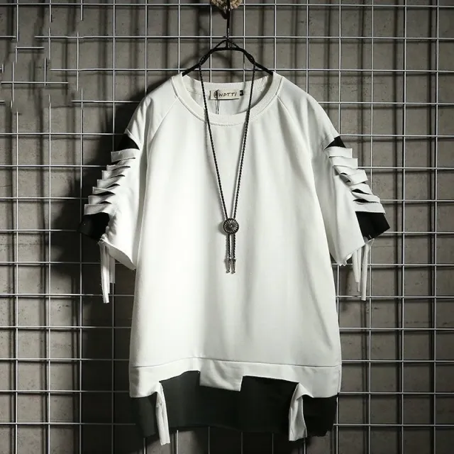 Men's Short sleeved Shirt Korean Style Hooded Half sleeved Sweater Hip hop Couple Top Clothes G L - Shop at LoveMi