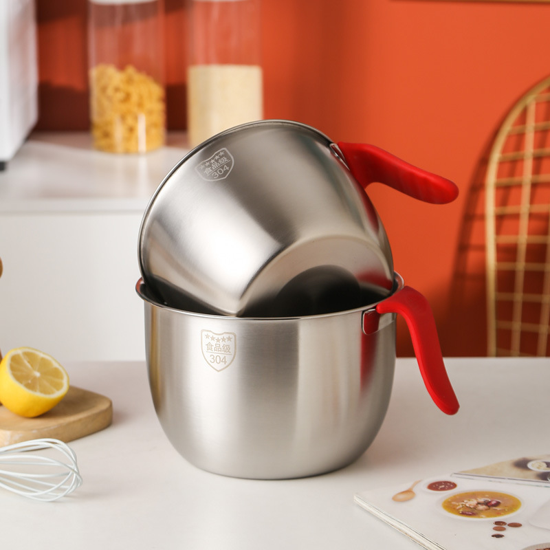 304 Stainless Steel Egg Beater With Handle Salad Bowl Cream Bowl
