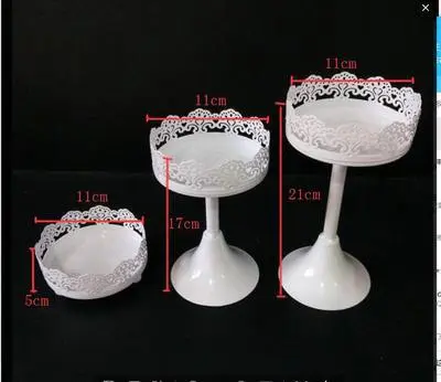 Simple And Modern Wrought Iron Lace Cake Stand Three Snack Racks - Shop at LoveMi