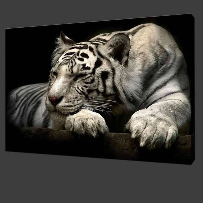 Title 2, Póster de Tigre Blanco Arte Moderno de Manluo D...