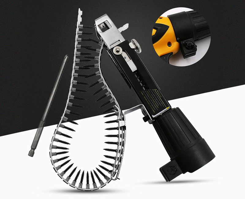 Chain belt screw gun head