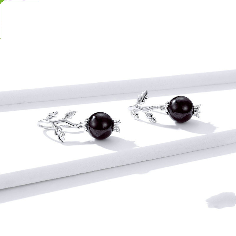 925 Sterling Silver Pomegranate Fruit Earrings Women