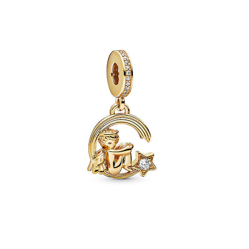 Sterling Silver New New Product Star Embossed Night Sky Fixed Buckle Bracelet Hanging String Beads DIY Accessories